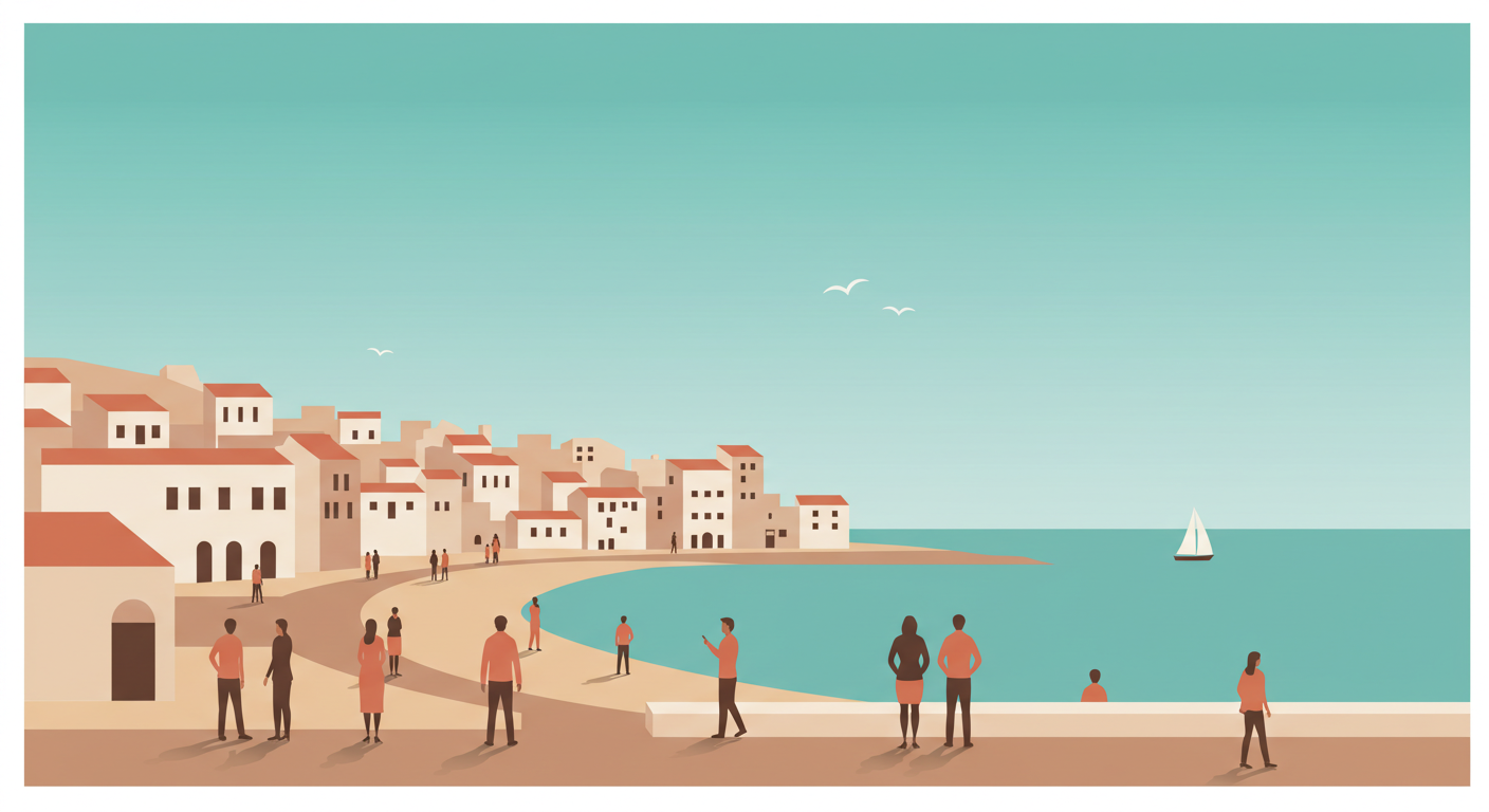 Mediterranean coastal cityscape