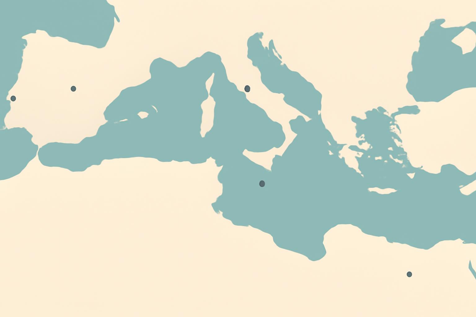 Mediterranean hubs map